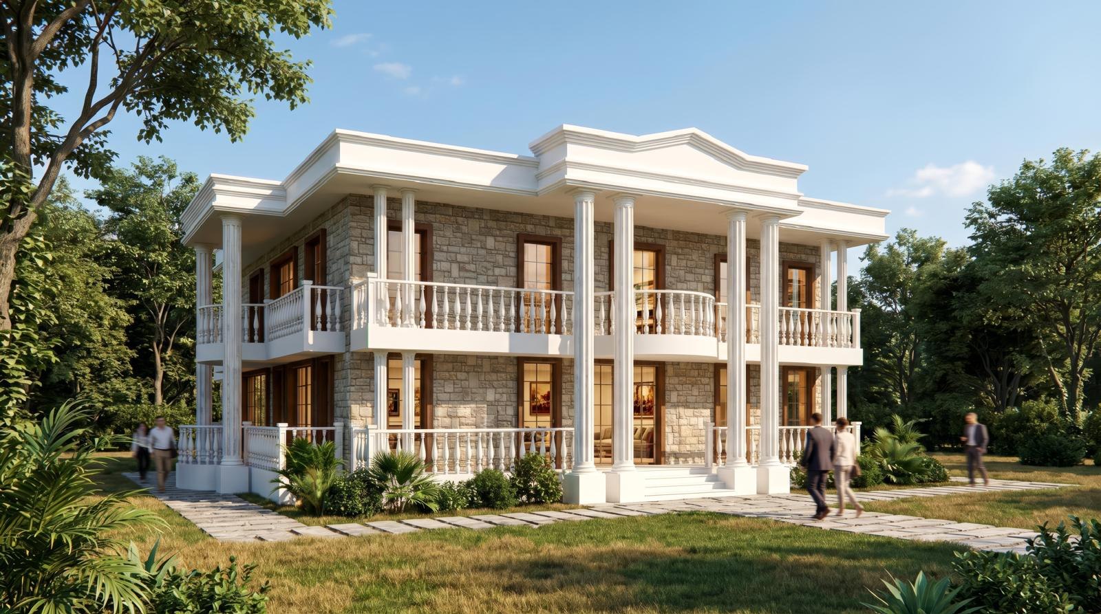 Gölbaşı Taş Villa klasik cephe konsepti
