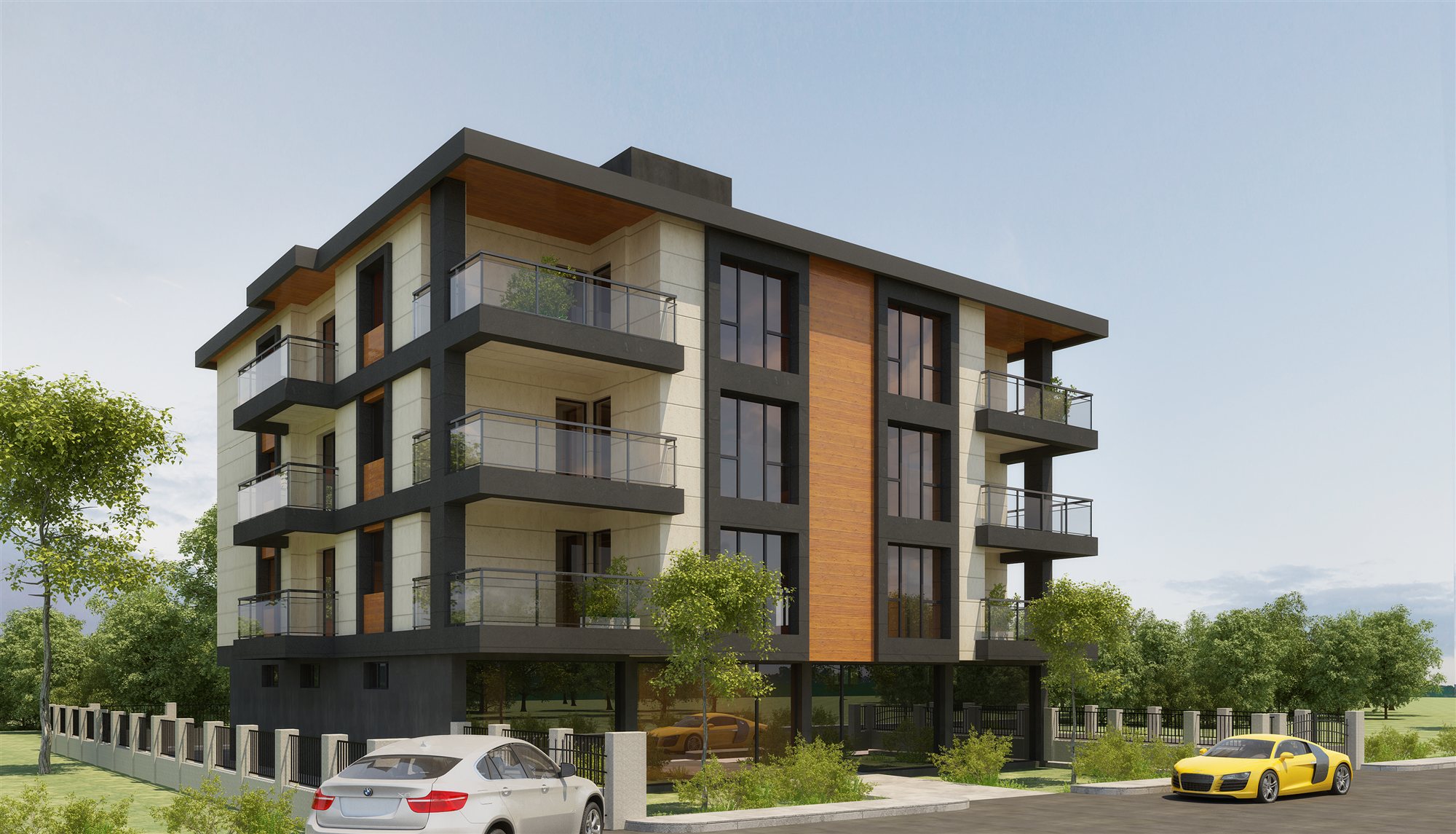 Temelli Aşık Apartmanı mimari görselleştirmesi